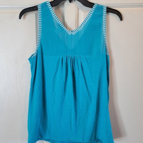 Lucky Brand Blue Embroidered Tank Top - Picture 2 of 6